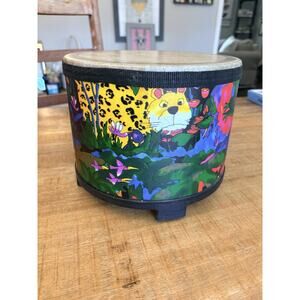 Remo Kids Percussion Gathering Drum 8 Tall 10 Wide Tom Drum Bright Jungle Art